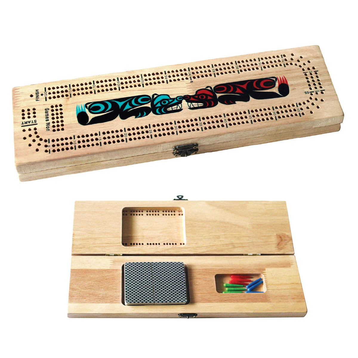 Bears 3-Track Cribbage Board