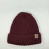 Kids Beanie with Maple Leaf Patch - Red
