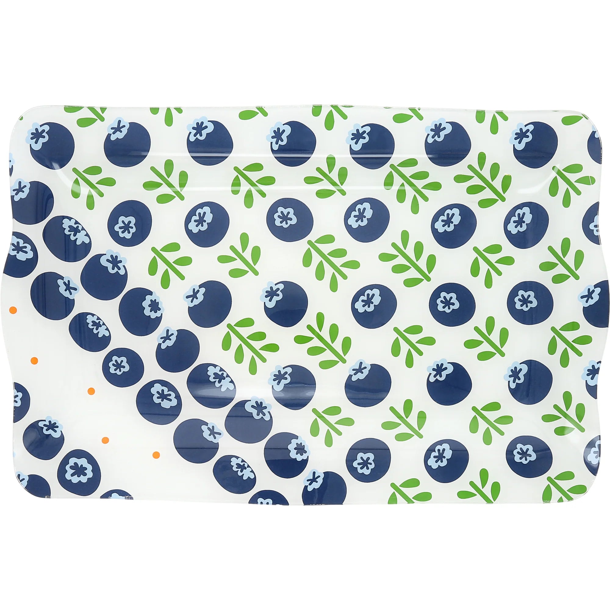 Fruit-Themed Glass Serving Tray - Blueberries