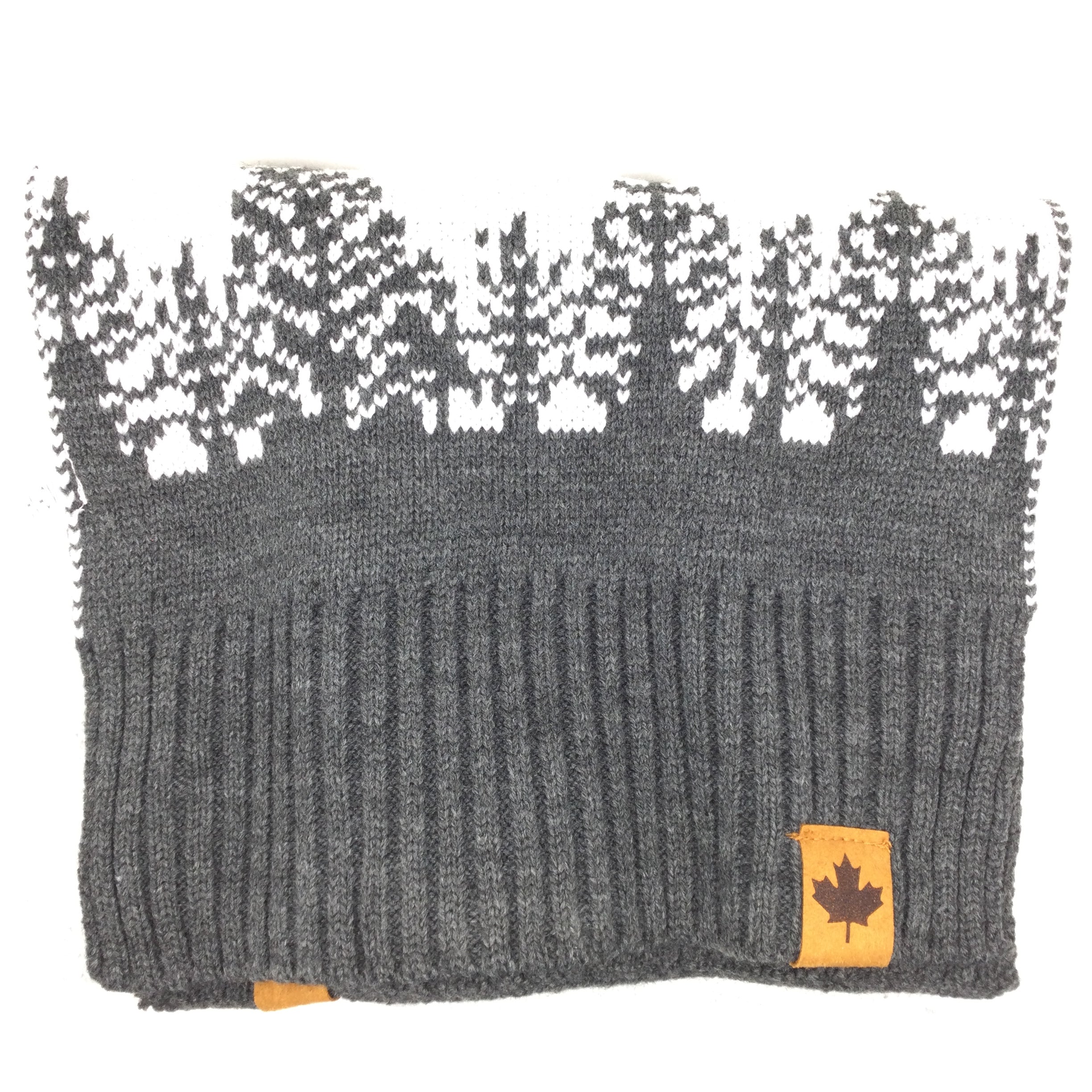 Canada Collection Knitted Tree Scarf - Grey/Beige