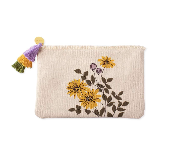 Small Canvas Pouch - 3 Daisies