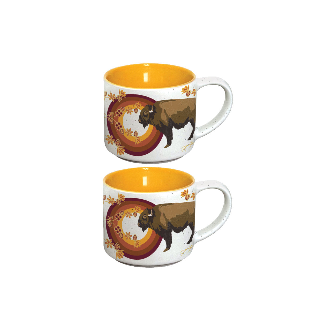 Native Northwest Ceramic Espresso Mugs - Buffaloes