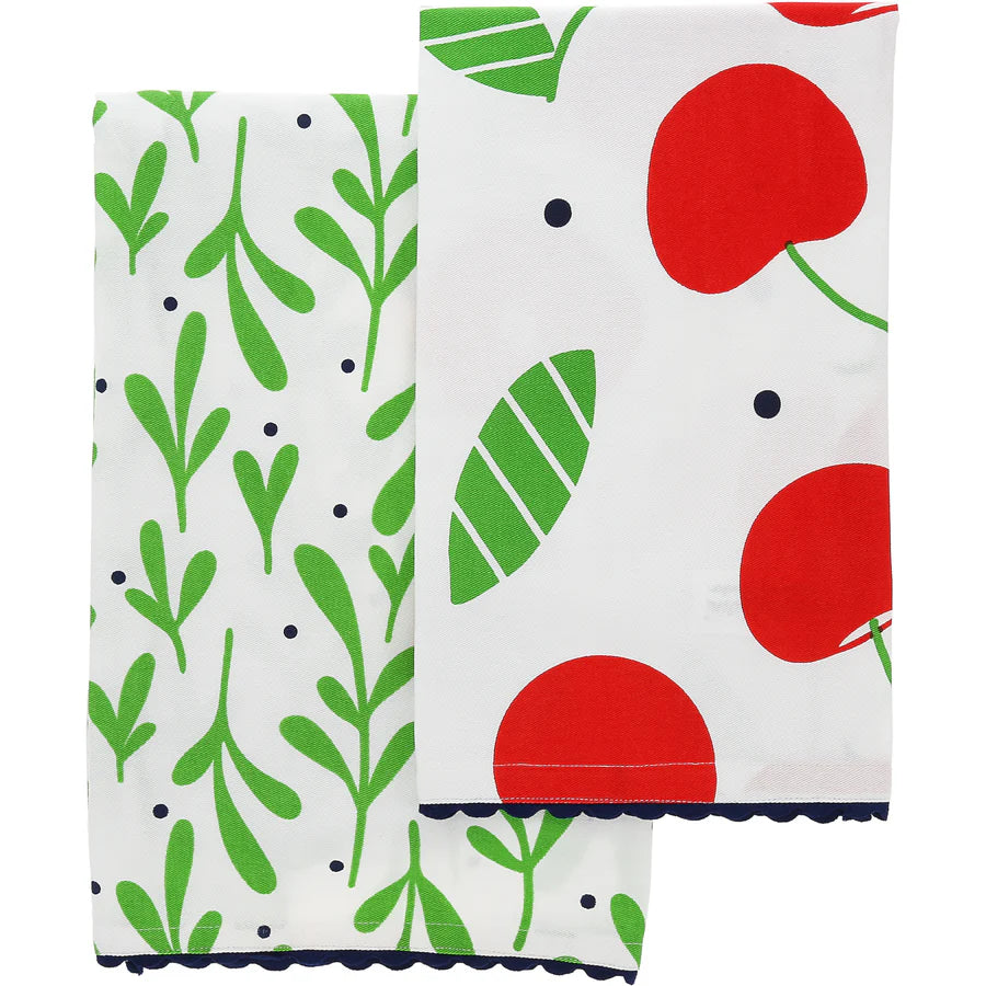 Fruit-Themed Tea Towel Gift Set - Cherries