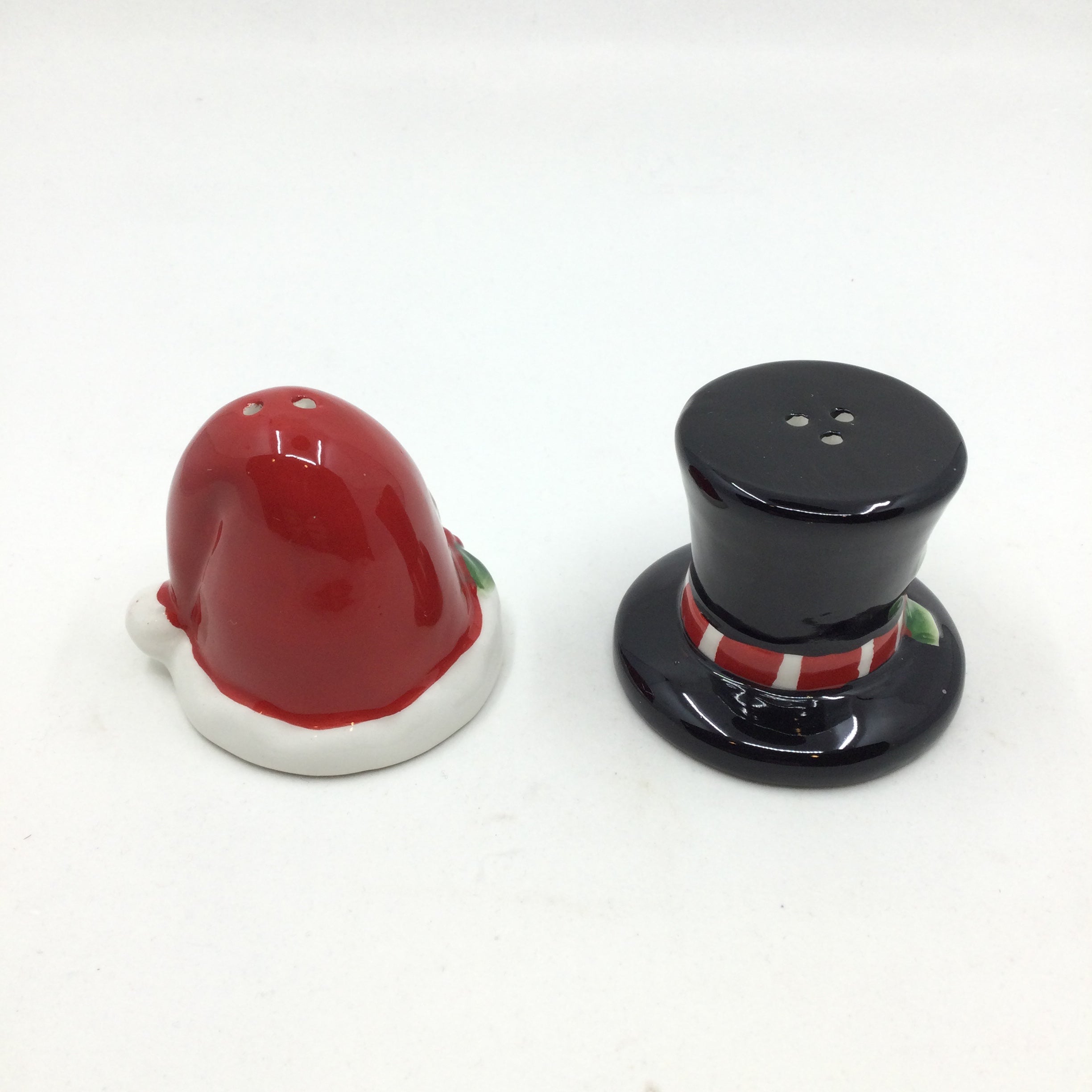 Seasonal Salt & Pepper Shaker Set - Santa And Snowman Hat