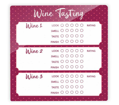 Dry Erase Note Tiles - Wine Tasting Red
