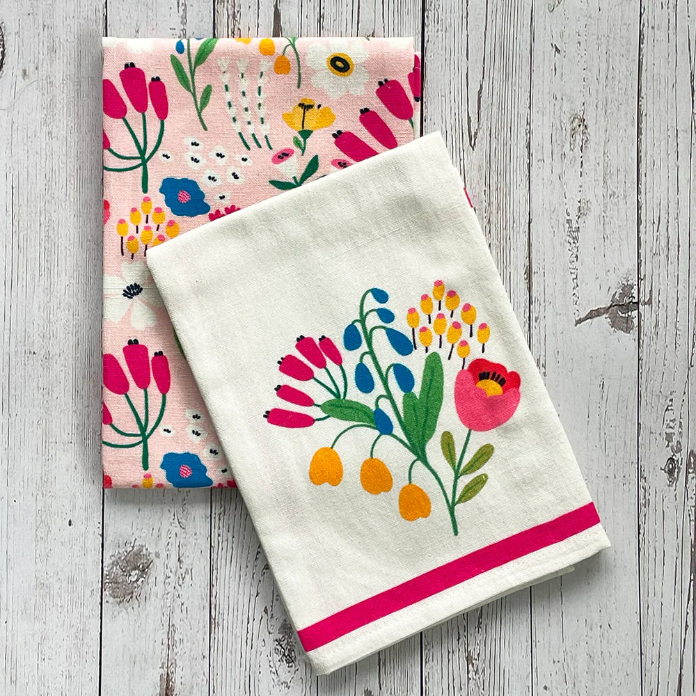 Printed Kitchen Towels - Flower Sack