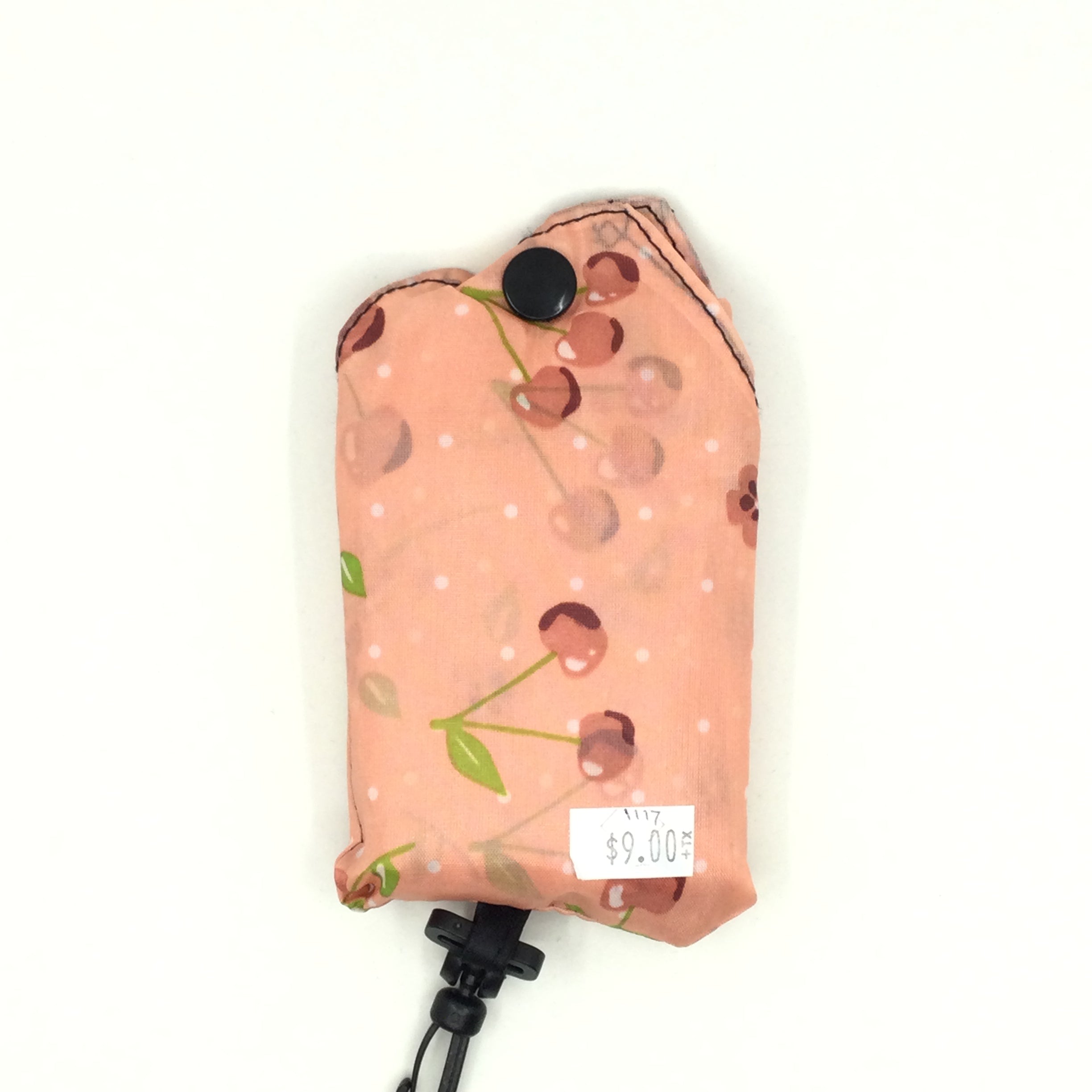 Foldable Shopping Bag with Button - Pink