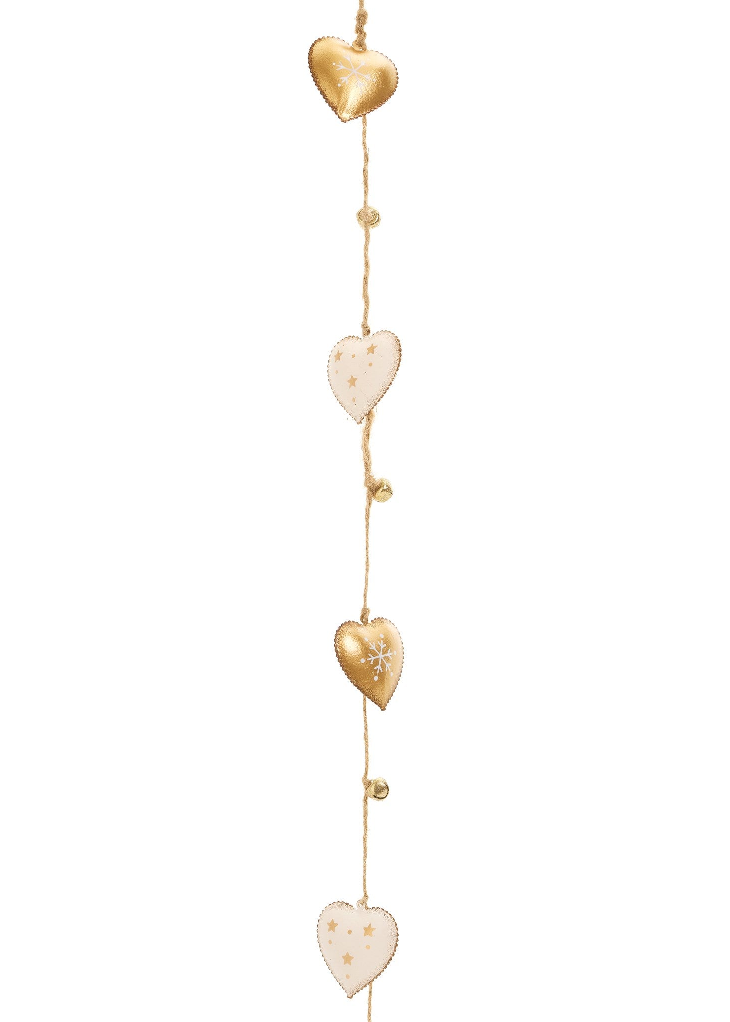 Iron Cream & Gold Garland - Heart