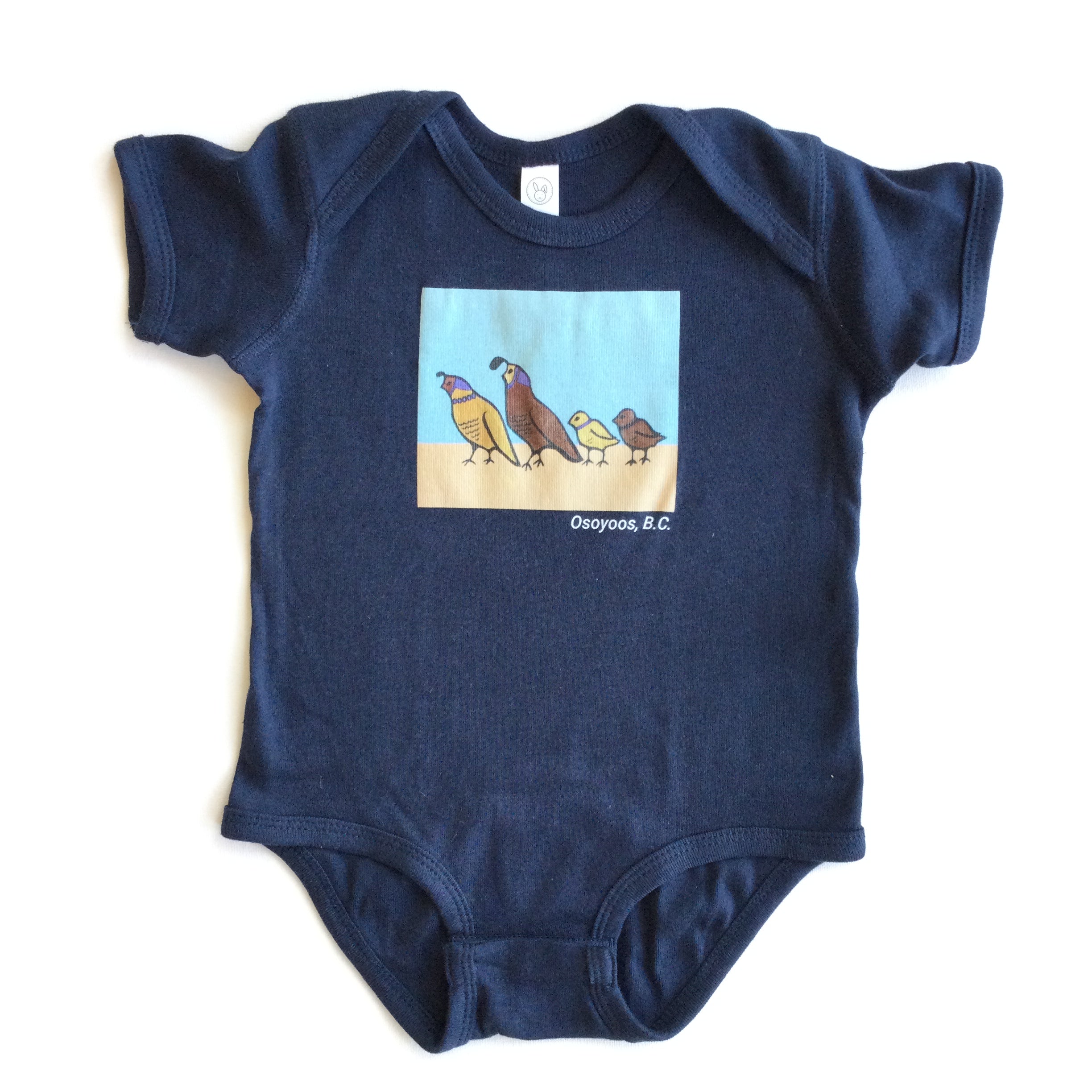 Onesie with Quail - Navy