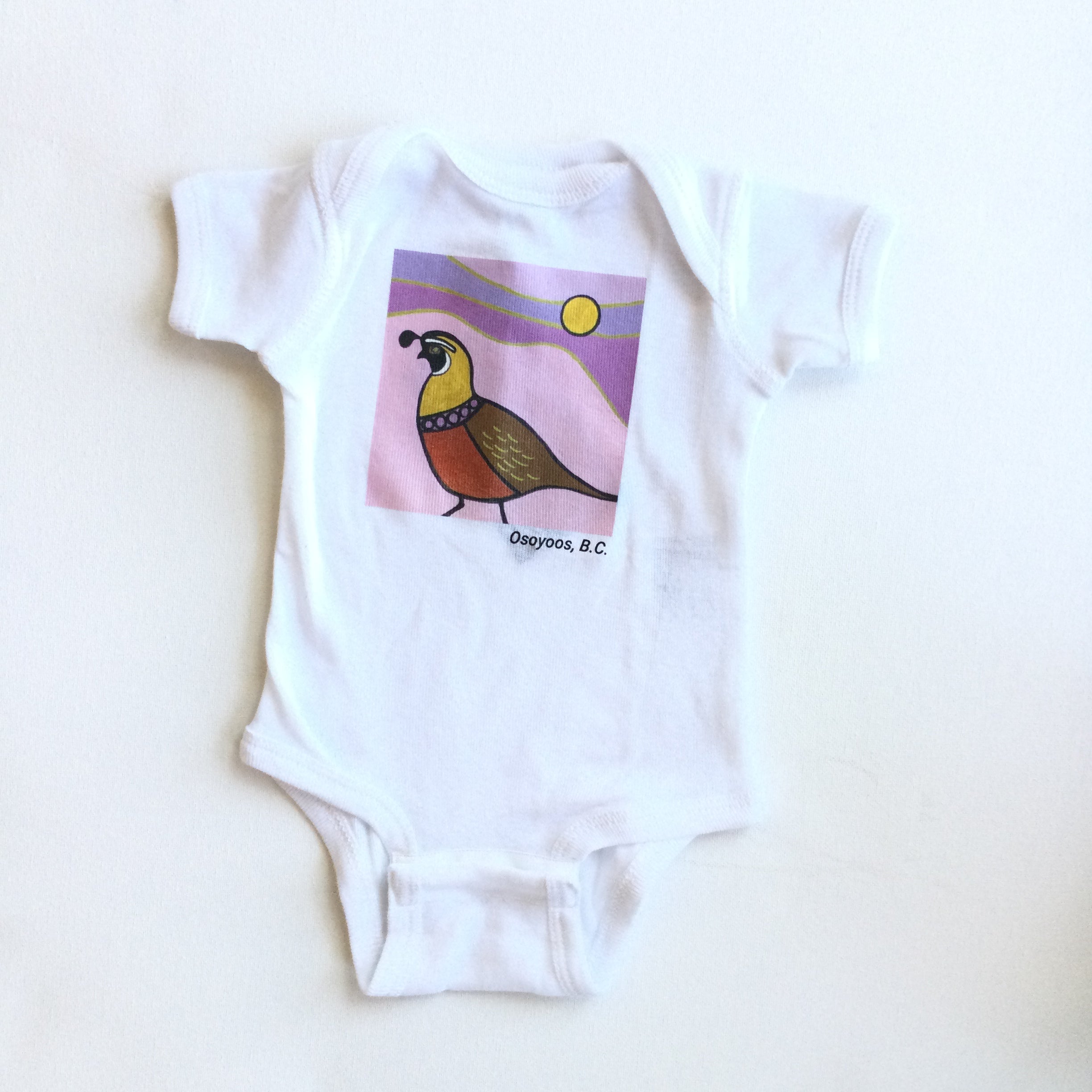 Onesie with Quail - White