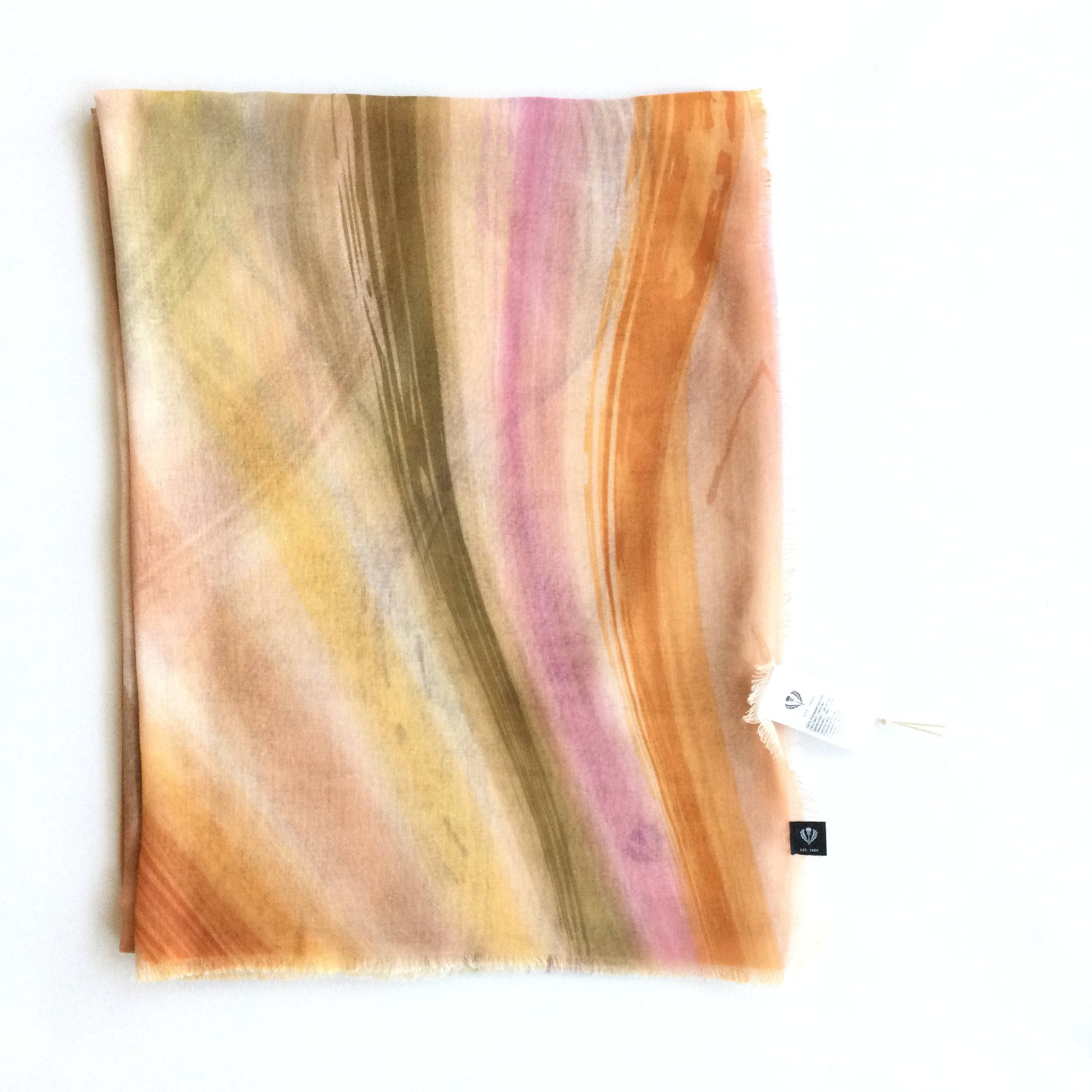 Lightweight Scarf with Wave Pattern - Orange