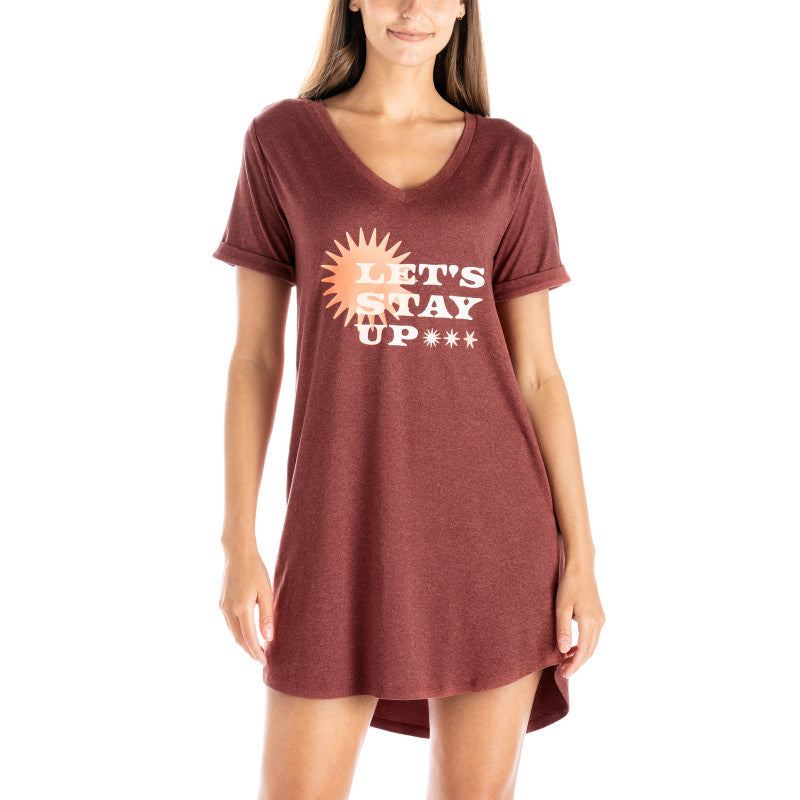 Let Me Sleep Shirt - Red "Lets Stay Up"