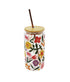 Tumbler with Lid & Straw - Floral