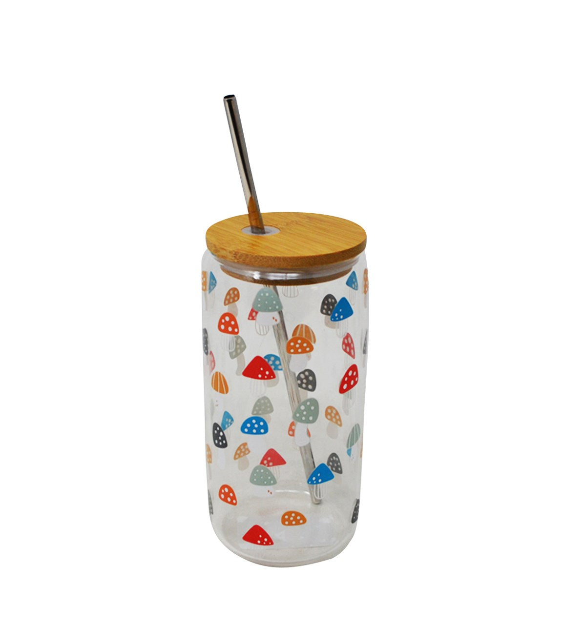 Tumbler with Lid & Straw - Mushrooms