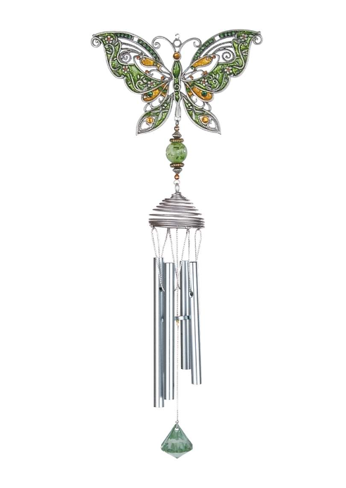 Pewter Chimes - Butterfly Green