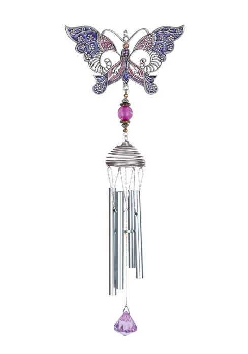 Pewter Chimes - Butterfly Purple