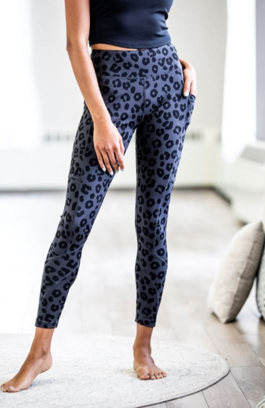 Fitkicks Crossovers Active Lifestyle Leggings - Nocturnal Leopard