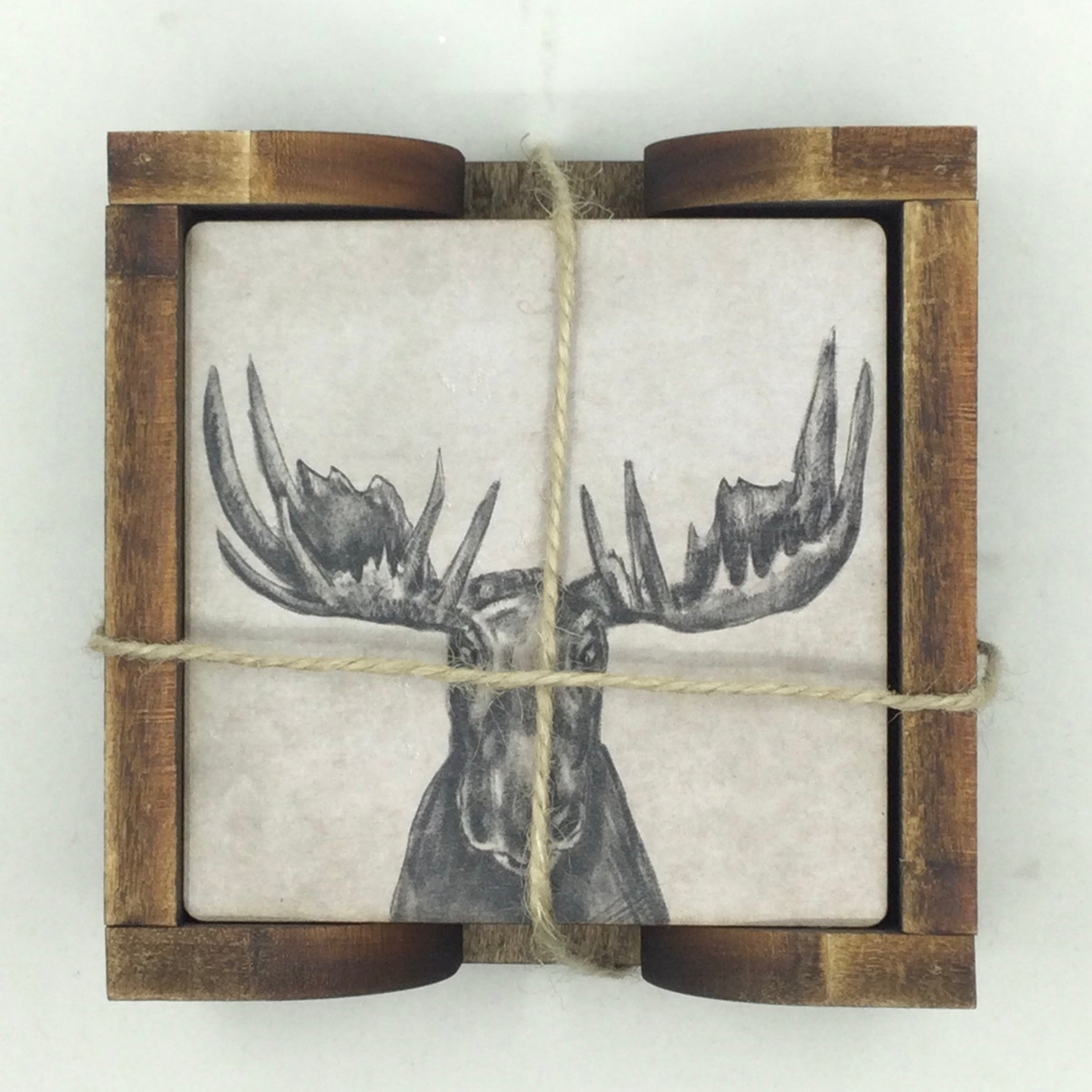 Maple Coasters in Holder - Forest Faces