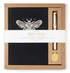 Journal and Pen Set with Embroidered Bee