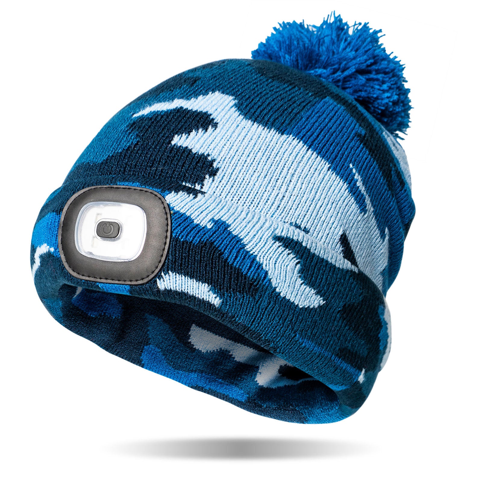Night Owl Kids' LED Beanie - Blue Camo