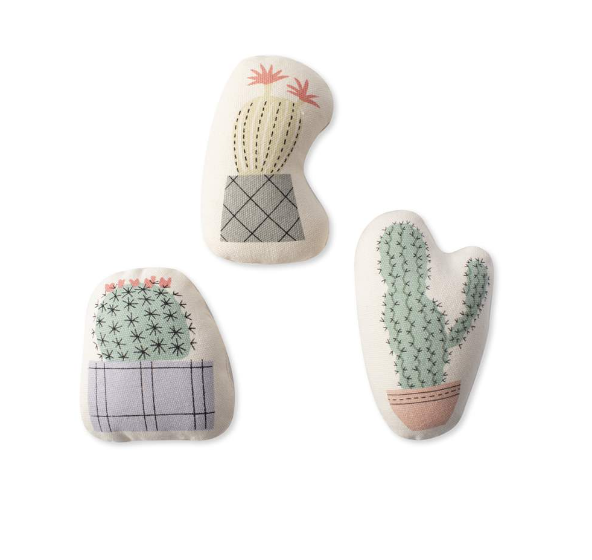 Mini Canvas Pet Toys - Set of 3 - Prickly Plants