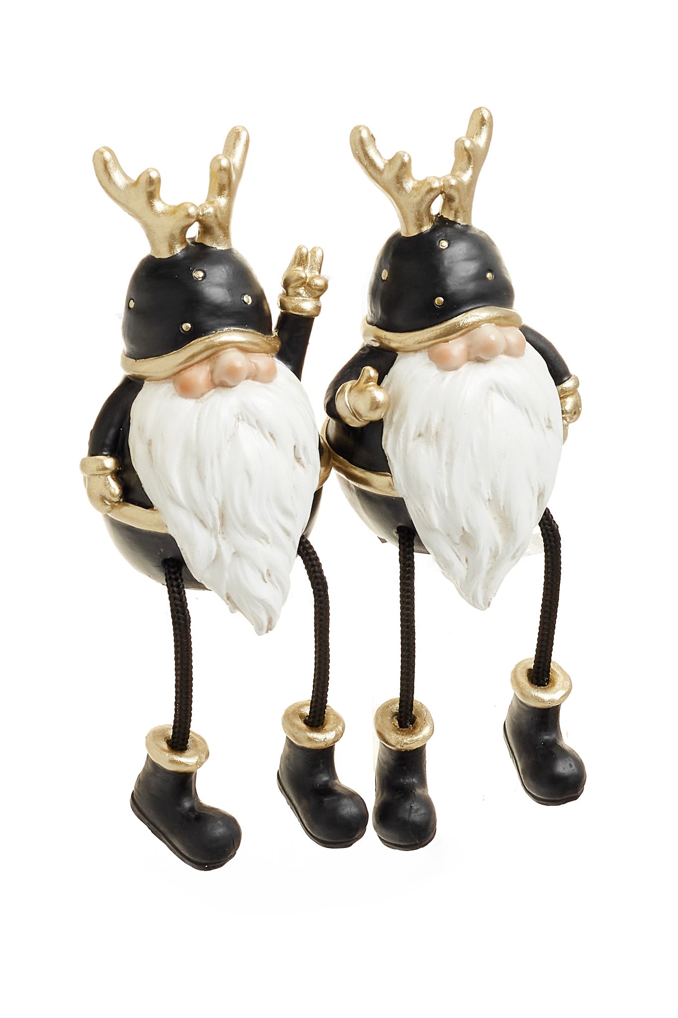 Black & Gold Ceramic Santa