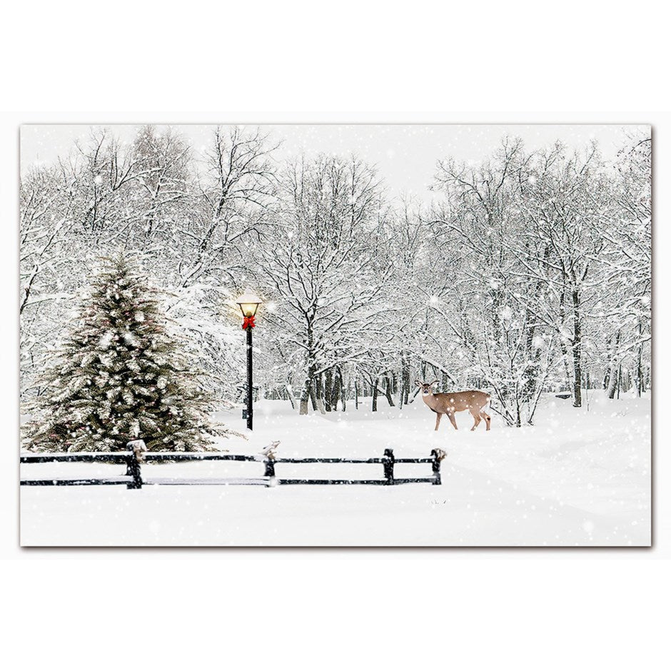 LED Canvas Print - Deer/Fir