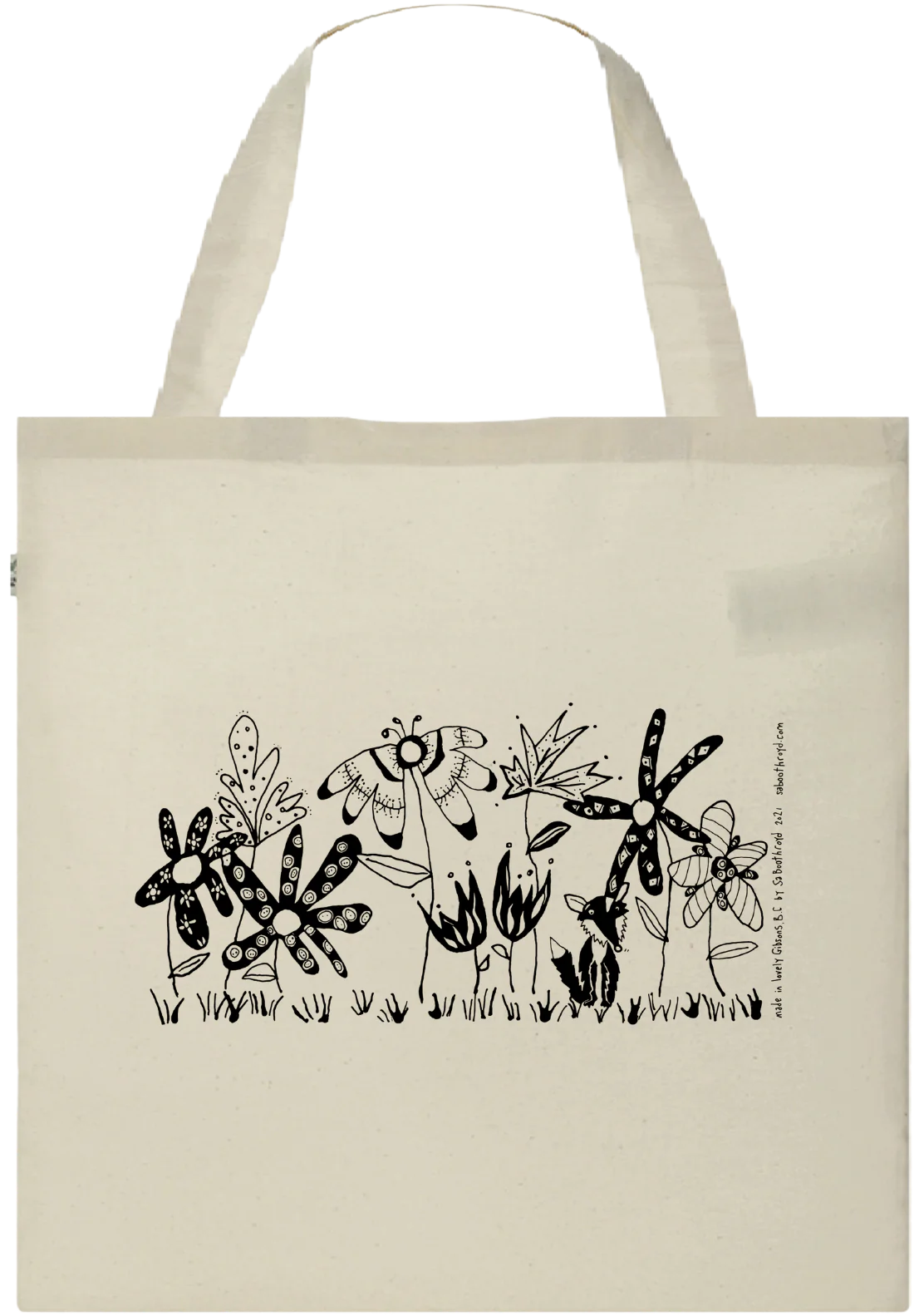 SA Boothroyd Canvas Tote Bag - Fox In The Flowers
