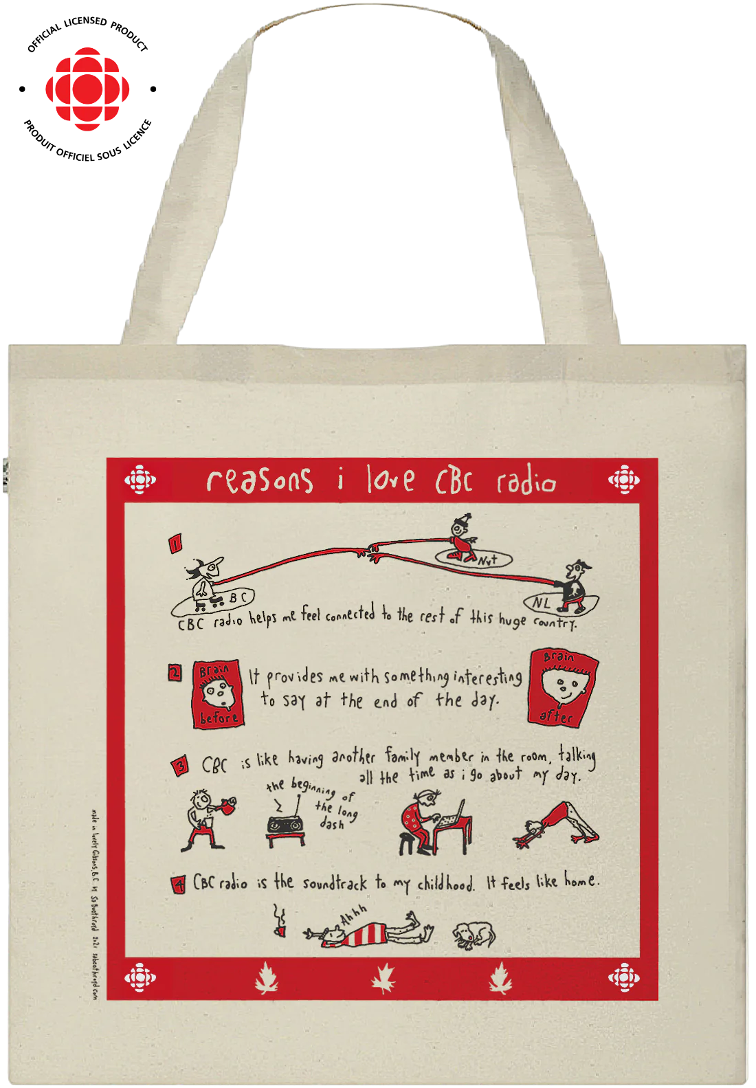 SA Boothroyd Canvas Tote Bag - Reasons I Love CBC Radio
