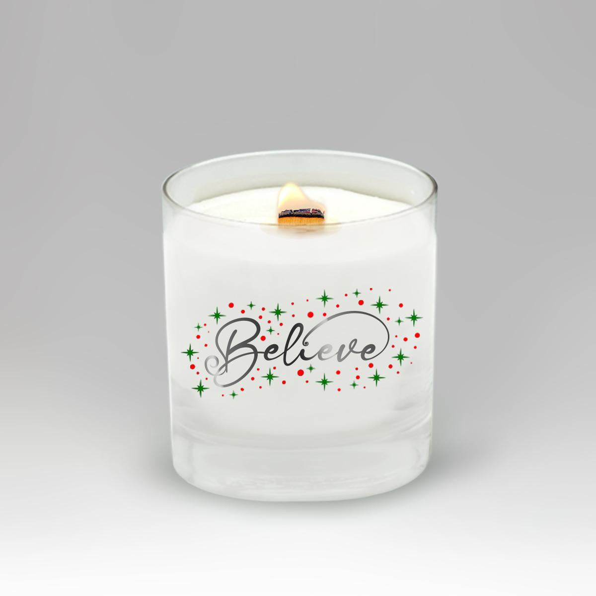 Christmas Soy Candle in Glass - Believe