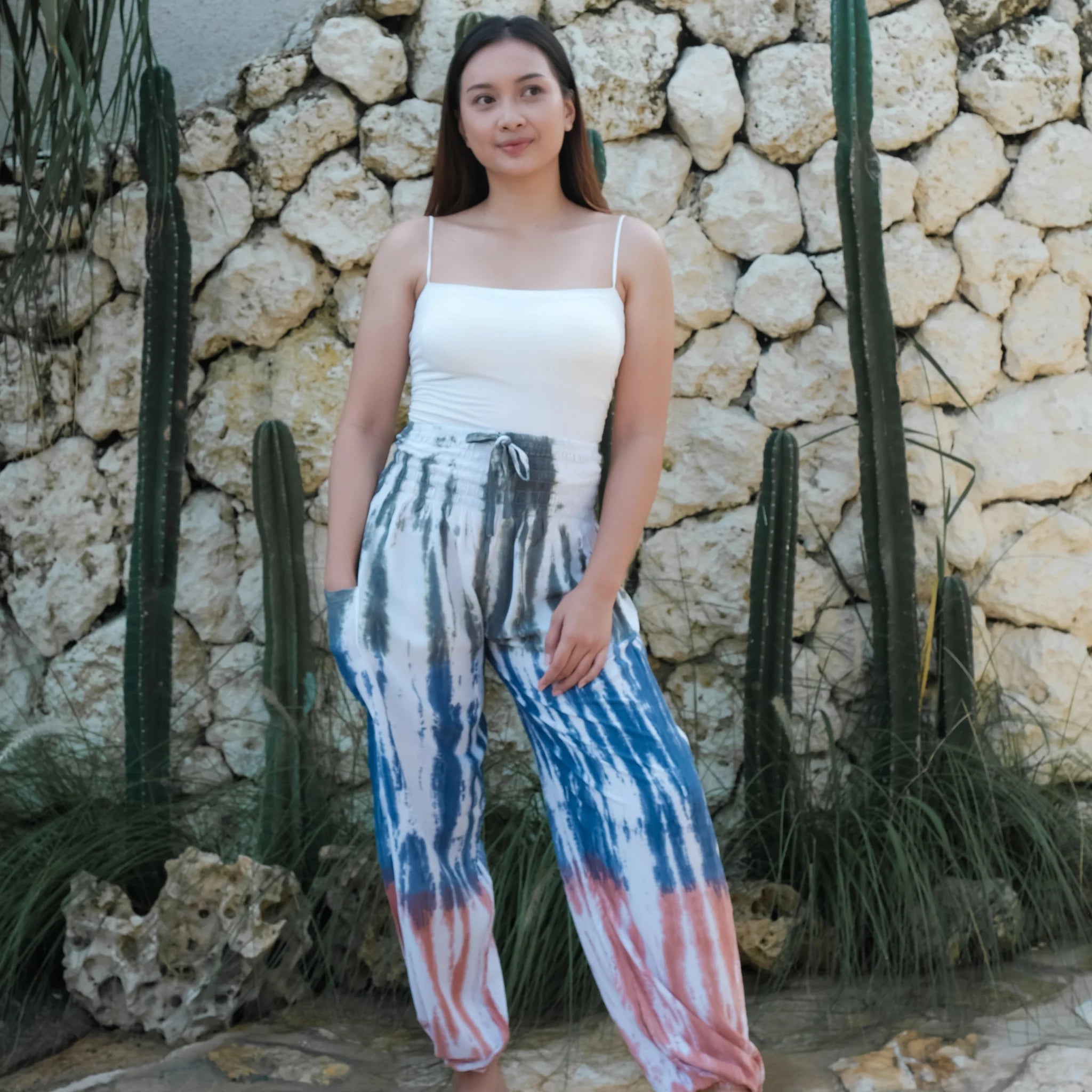 Tie Dye Bali Pants - Olive
