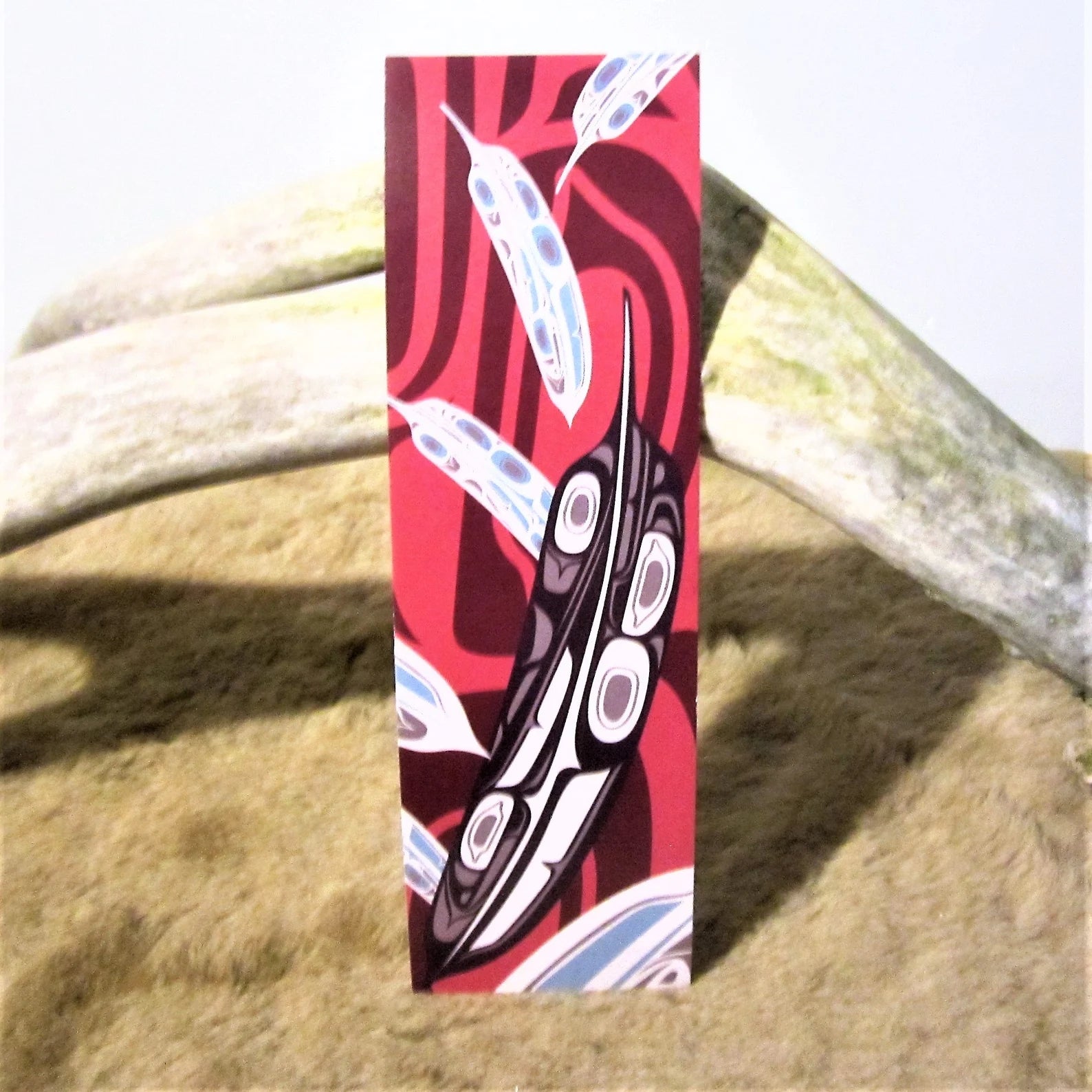 Native Northwest Bookmark - Raven Feathers