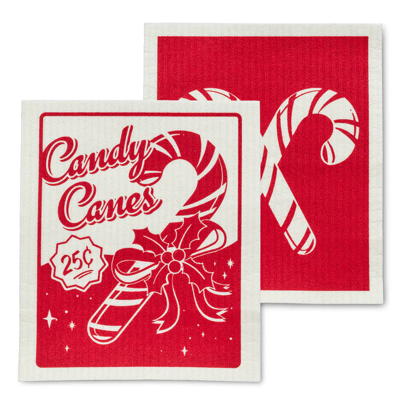 Holiday Dishcloth - Vintage Candy Canes