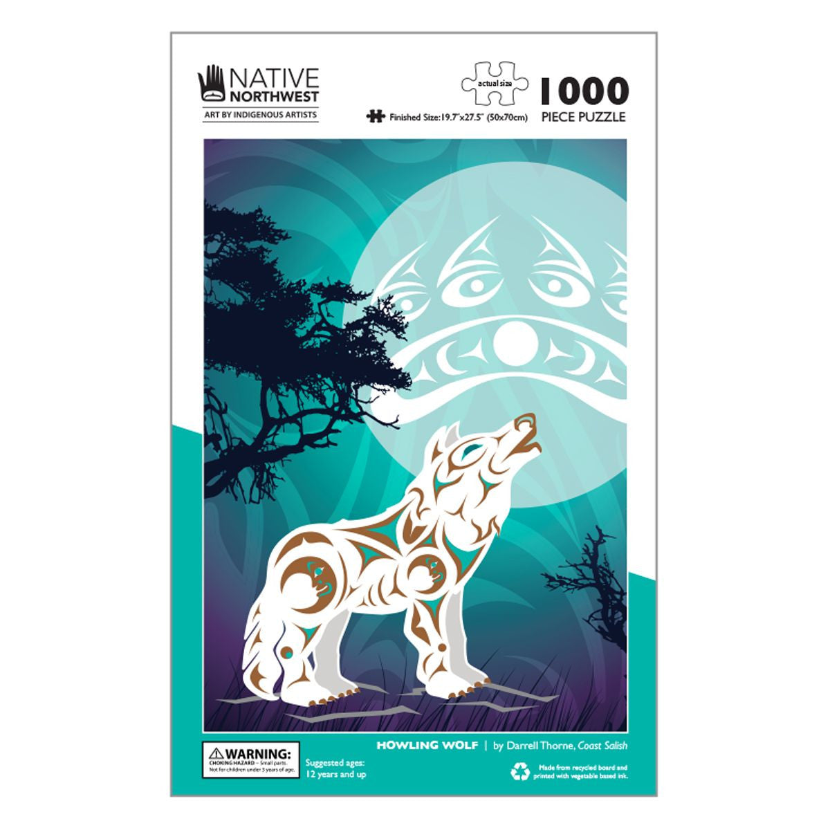Native Northwest 1000 Piece Art Puzzle - Howling Wolf