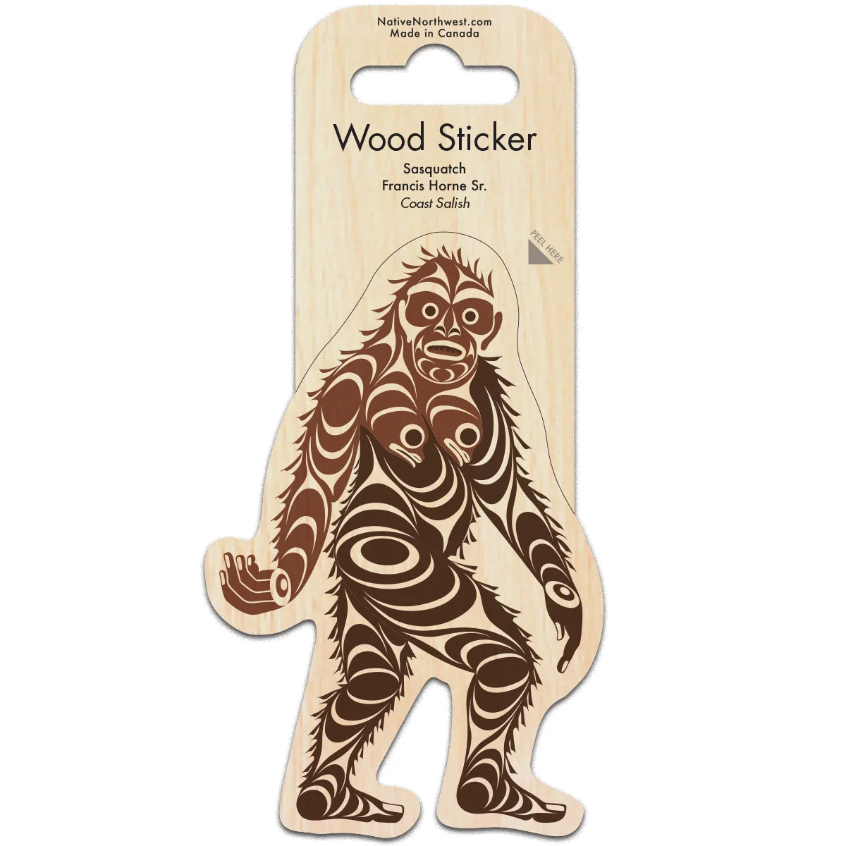Native Northwest Wood Sticker - Sasquatch