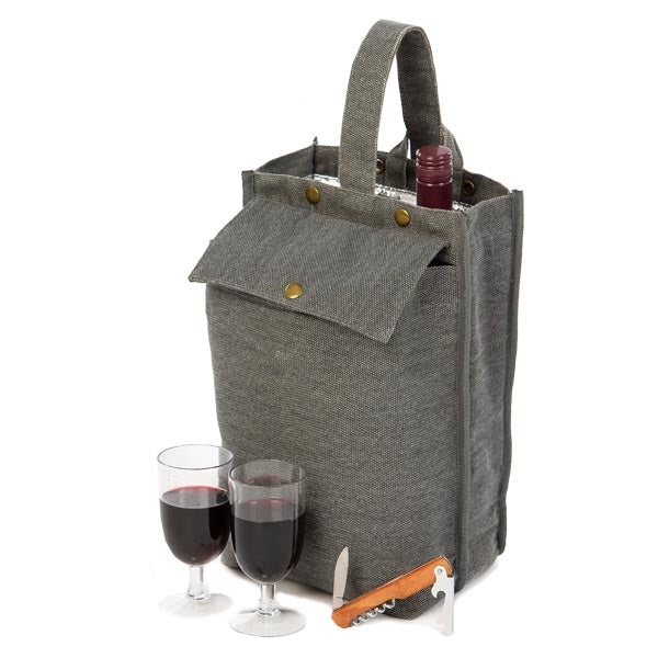 Insulated Wine Cooler Tote - Grey