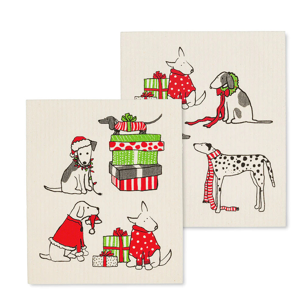 Holiday Dishcloth - Holiday Dogs
