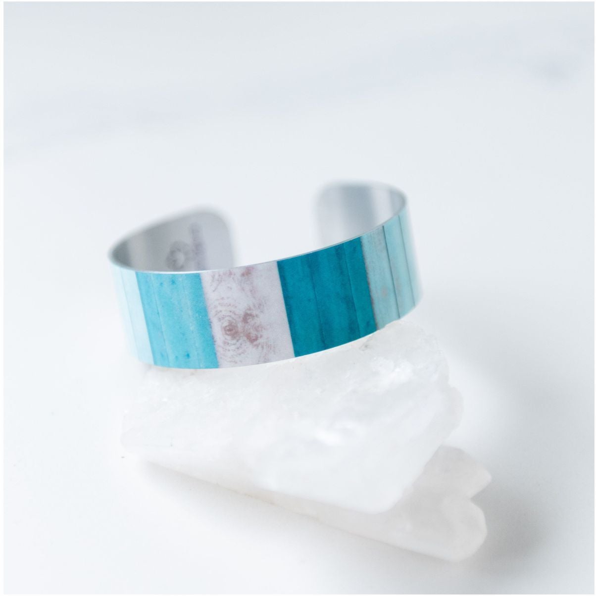 Small Cuff Metal Bracelet - Beachwood Blues