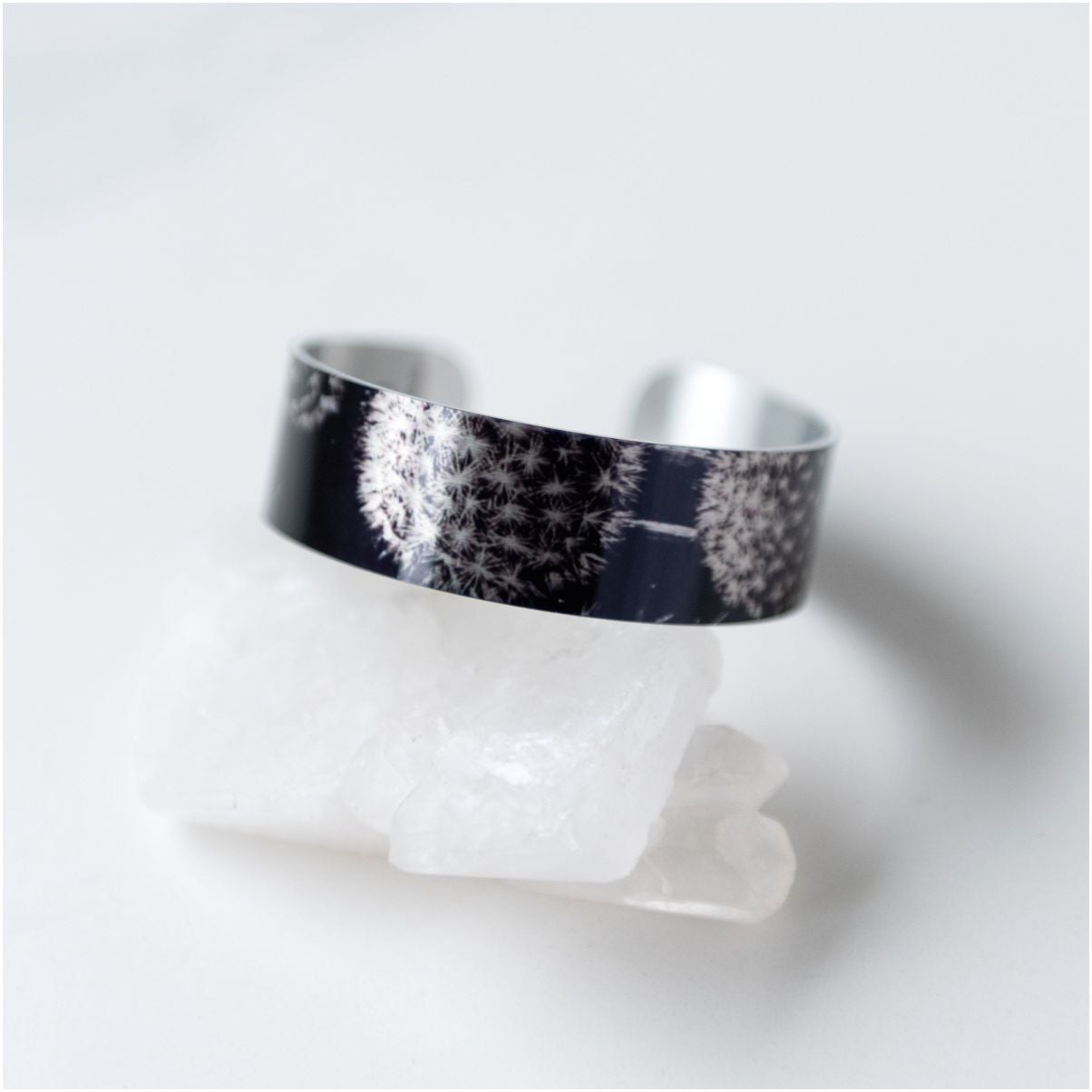 Small Cuff Metal Bracelet - Dandelion