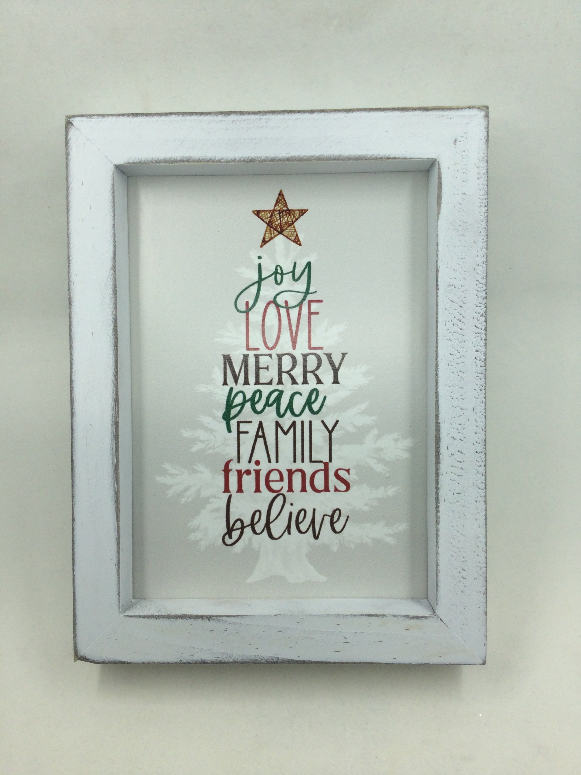 Christmas Framed Art - Joy, Love, Merry, Peace, Family, Friends, Believe