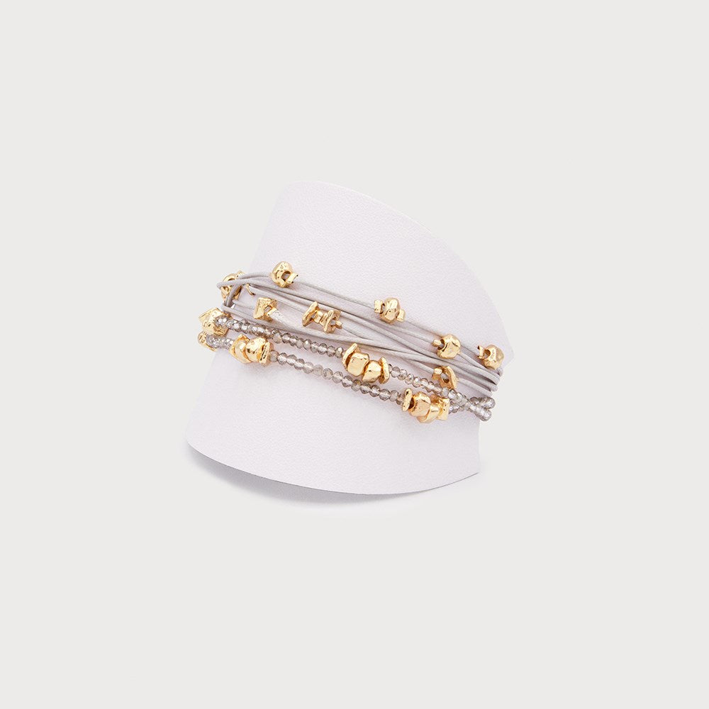 Multi-strand leather bracelet