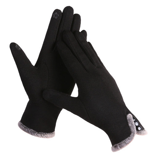 Touch Screen Compatible Gloves with 3 Buttons