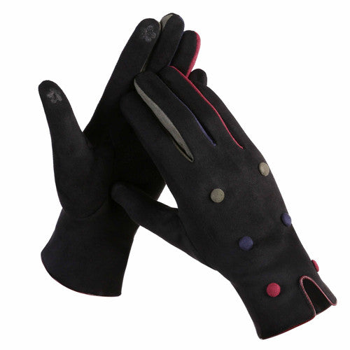 Leather Trim Touch Screen Gloves