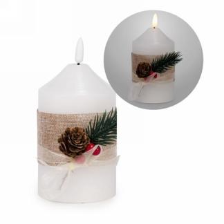 Small LED Candle with Pine