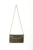 Small Handbag with Removable Chain Strap - Dark Olive Green