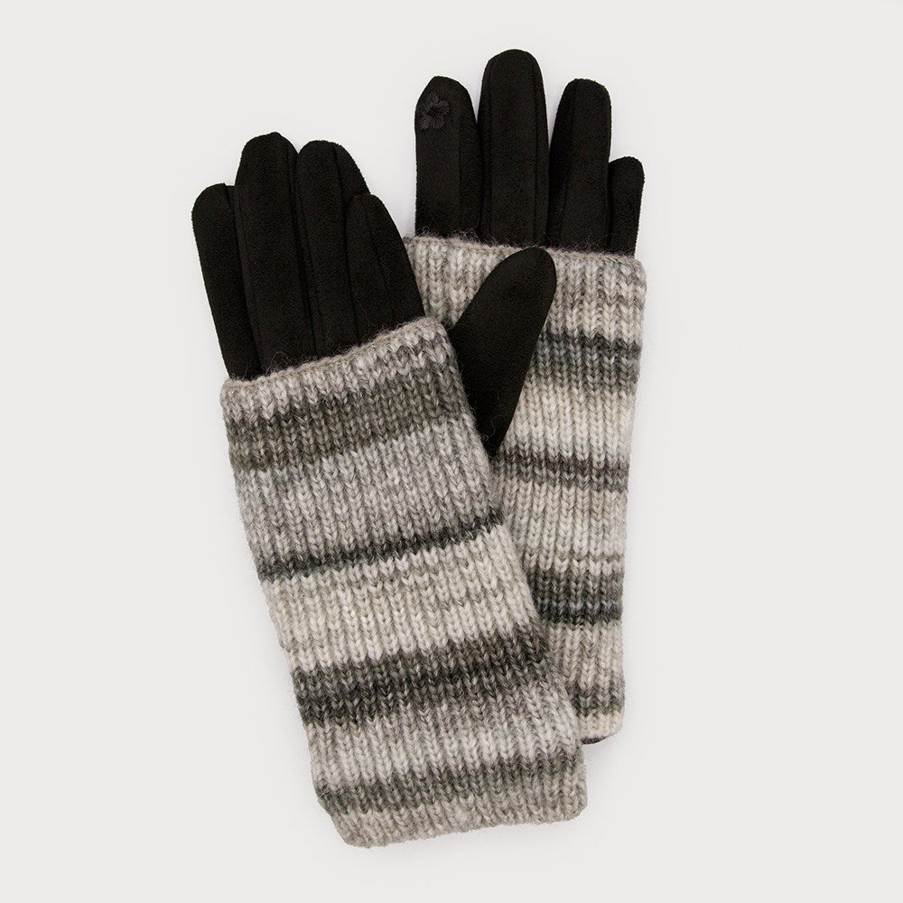 Colourful Ribbed Wrist-Warmer Gloves
