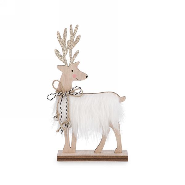 Small White Faux Fur Reindeer