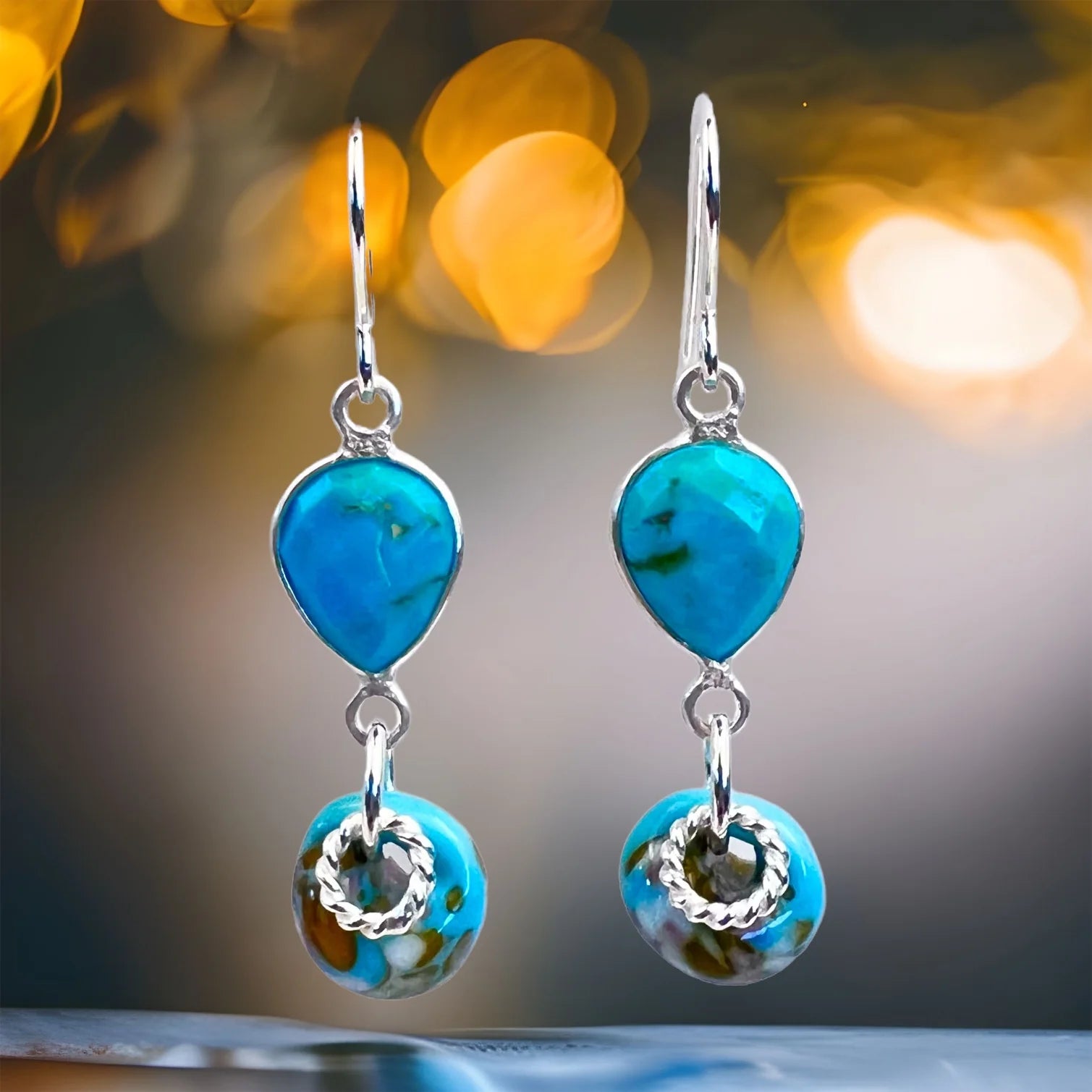 Elizabeth Burry Design Amy Earrings - Turquoise