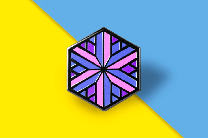 Proud Zebra Identity Cube Pin - Bisexual