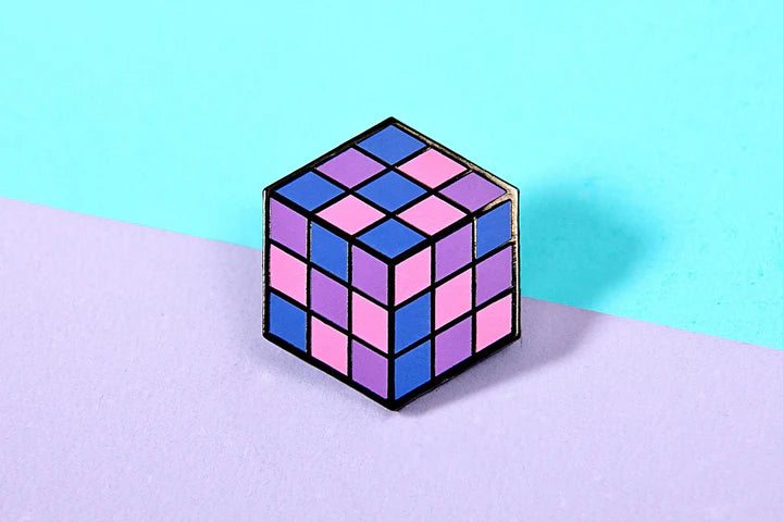 Proud Zebra Rubik's Cube Pin  -Bisexual